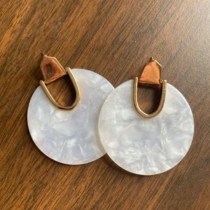 White and Gold Acrylic Earrings